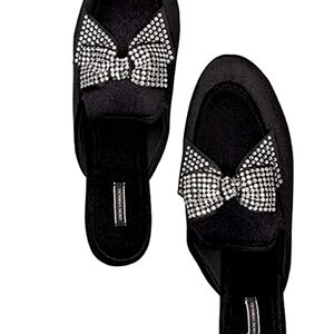 Victoria secret rhinestone bow slippers